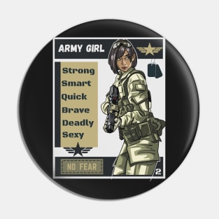 Anime Army Girl 2 Pin