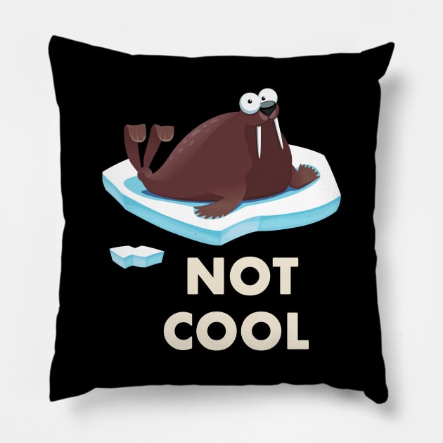 Walrus Climate Change is not Cool Pillow by Trendy_Designs