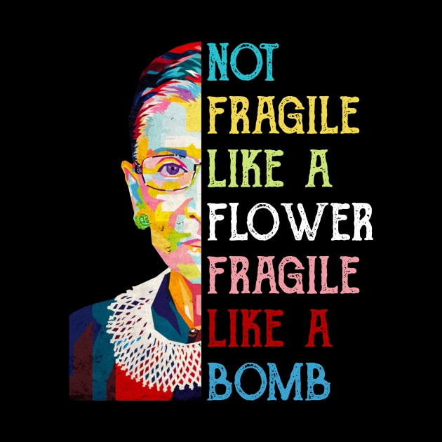 Not Fragile Like A Flower Fragile Like A Bomb Ruth Bader Ginsburg Quote by FisherSmalljLyEv