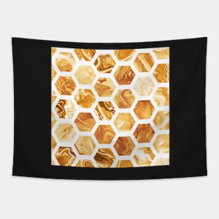 Golden hexagons Tapestry