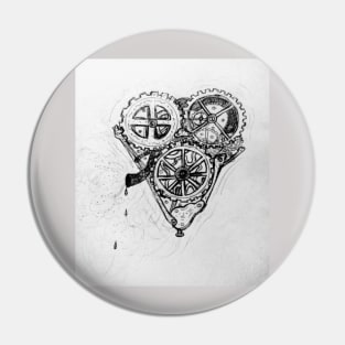 steam punk heart Pin