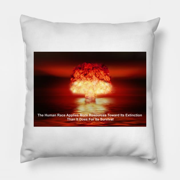 Human Race Extinction Instead Of Survival 2023 Pillow by MVdirector