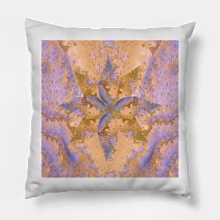 Abstract Digital Art in Lilac and Ochre Tones Pillow