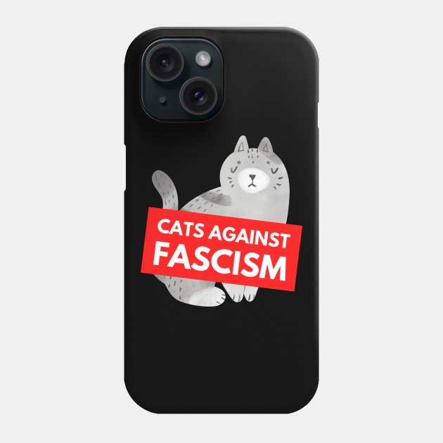 Cats Against Fascism (Charcoal) Phone Case by applebubble