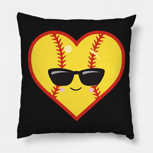 Cool I Love Baseball Emoji Pillow by 4Craig