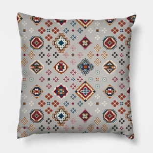 Caucasian Rugs(Grid) - White Pillow