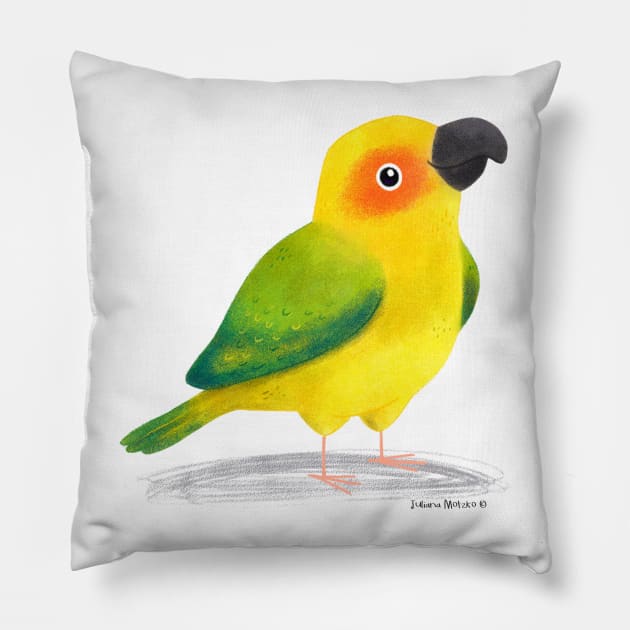 Conure Bird Pillow by julianamotzko