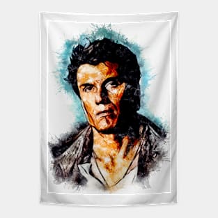 Dark Angel Jack Caine Movie Watercolor Portrait Tapestry