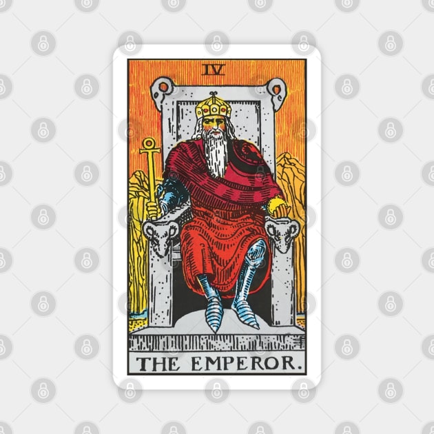 The Emperor tarot card Magnet by Nate's World of Tees