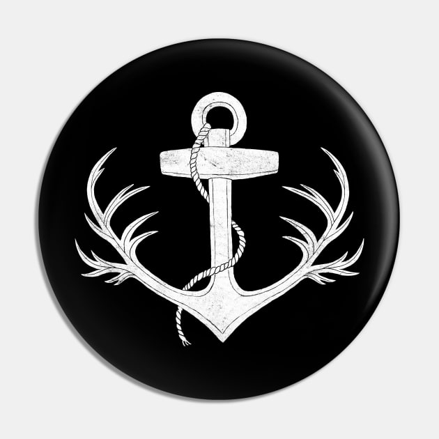 Antlered Anchor white Pin by Terry Fan