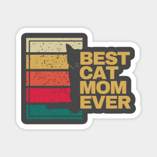 Vintage Best Cat mom Ever Funny Cat Magnet