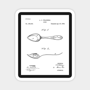 Kitchen Spoon Patent - Cook Chef Farmhouse Decor Art - White Magnet