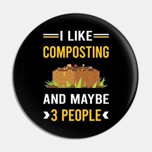 3 People Composting Compost Composter Pin