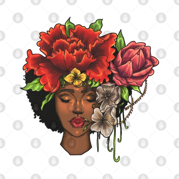 Cute Flower head art by MiaArt365