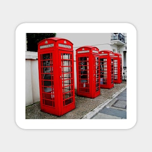 London. Phone Booths on Belgrave Street. Great Britain 2009 Magnet