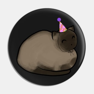 Happy Birthday Cat Siamese Pin