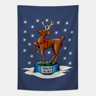 RUDOLPH THE FIRST - Funny REINDEER Tapestry