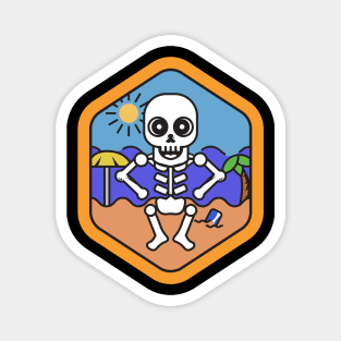 Skull enjoying the summer vibes Magnet