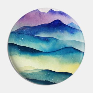 Watercolor mountains landscape 2 Pin