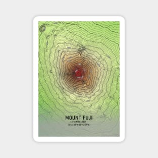 Mount Fuji Topographic Map Magnet