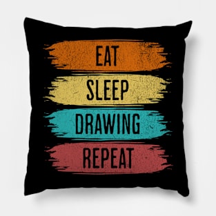 Eat Sleep Drawing Repeat Pillow