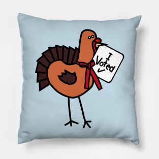 Vote Cute Thanksgiving Turkey with Voted Sign Pillow