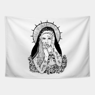 Tattooed Mother Mary Tapestry