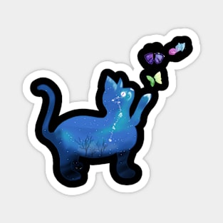 Space Cat and Butterfly Magnet