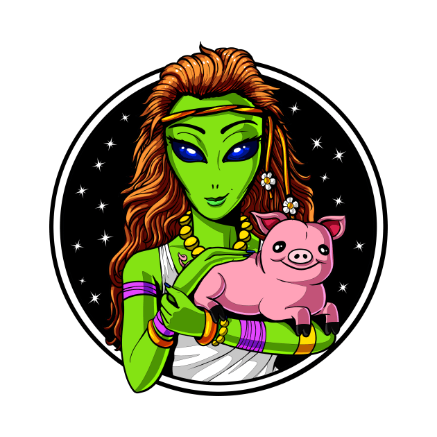 Hippie Alien Girl Vegan Animal Lover by underheaven