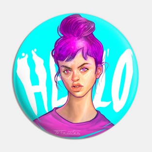 Hello Girl Pin