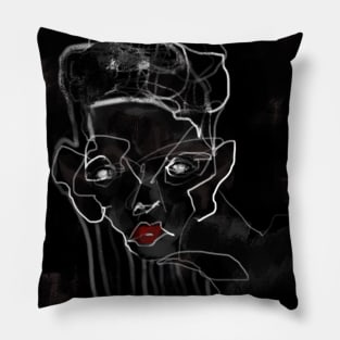 Line Art Face Pillow