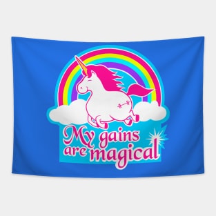 Unicorn fitness, gym girl, fitness girl, barbell unicorn Tapestry