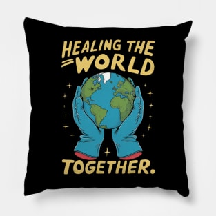 United for Earth - A Global Call to Heal Together Pillow