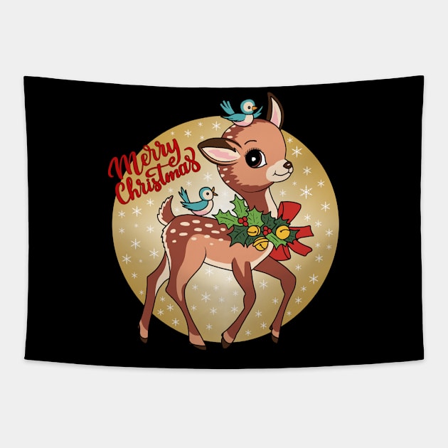 Little Reindeer Tapestry by valentinahramov