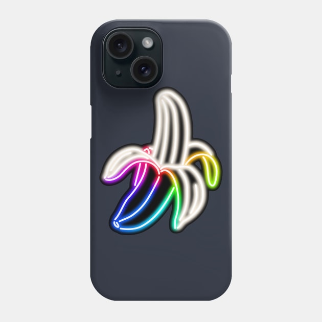 Rainbow Neon Banana Bar Sign Phone Case by gkillerb