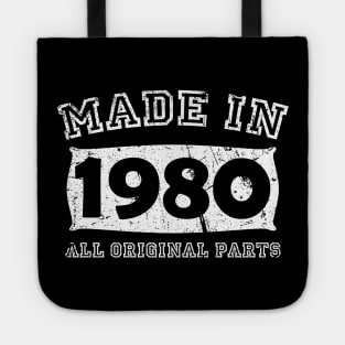 Made 1980 Original Parts Birthday Gifts distressed Tote