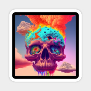 Skull Colorful Clouds Magnet