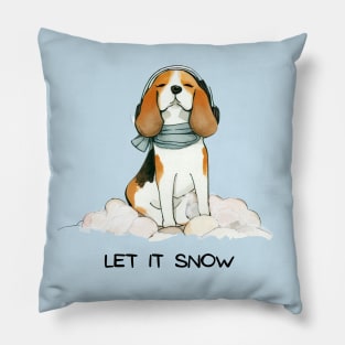 LET IT SNOW - Beagle Pillow