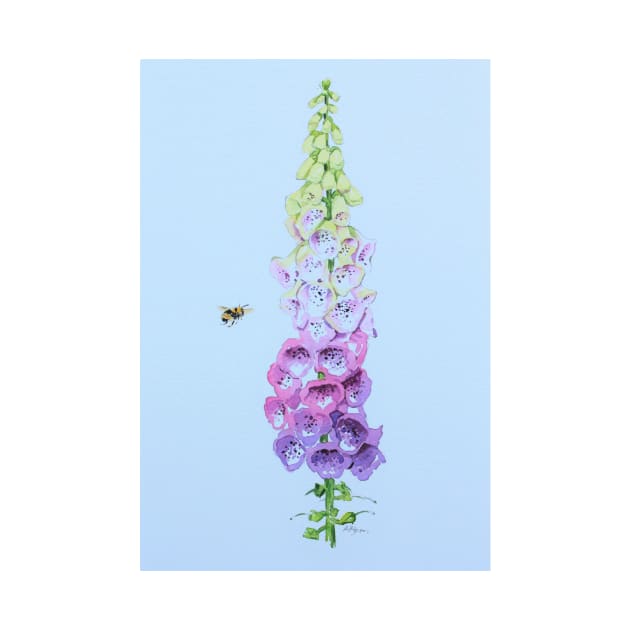 Foxglove and Bee (blue tint) by arlyon