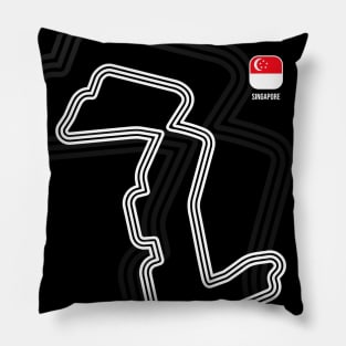 Singapore Race Track (B&W) Pillow