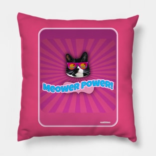 Meower Power Epic Cat Design Pillow