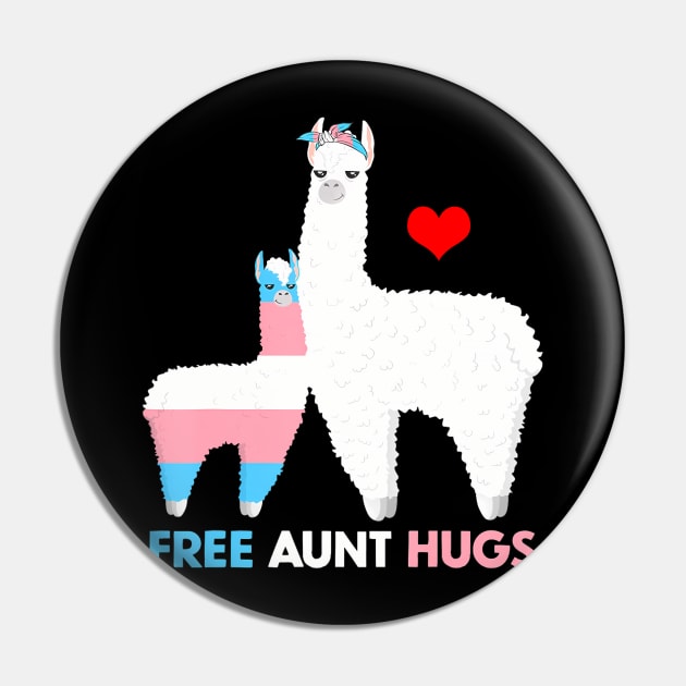Trans Llama Free Aunt Hugs Proud Ally Transgender Flag Pin by smoothsharkz