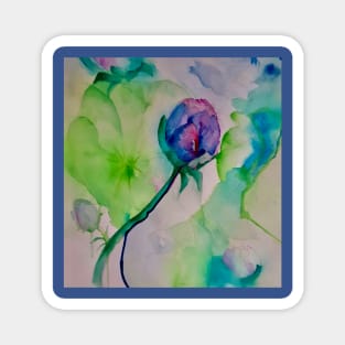 Rosebud Watercolour Painting Magnet