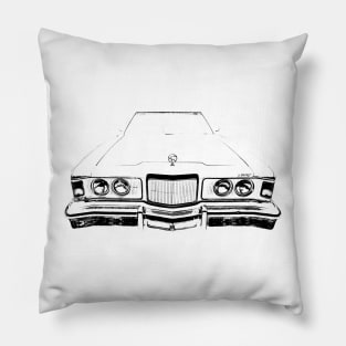 Mercury Cougar 1970s classic American luxury car monoblock black Pillow