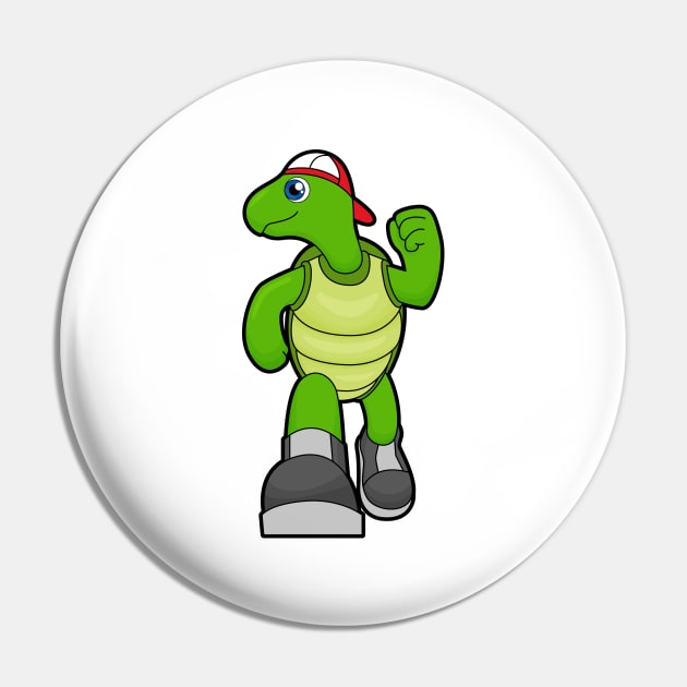 Turtle at Running with Cap Pin by Markus Schnabel