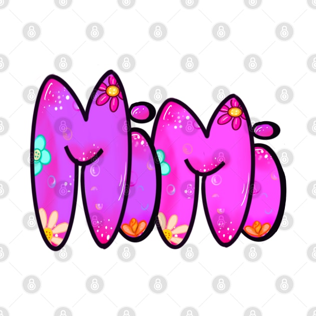 Mimi Top 10 best personalised gifts - Mimi - personalised,personalized custom name with flowers by Artonmytee