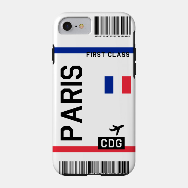 paris plane ticket phone case