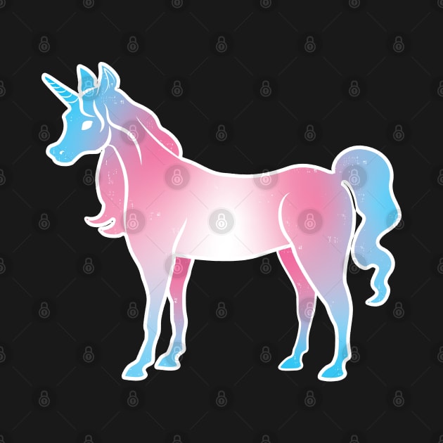 Trans Pride Unicorn on Black by AliceQuinn