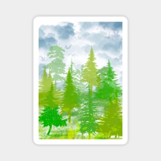 Green forest and blue sky Magnet