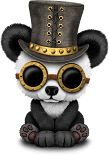 Steampunk Baby Panda Bear Cub Magnet